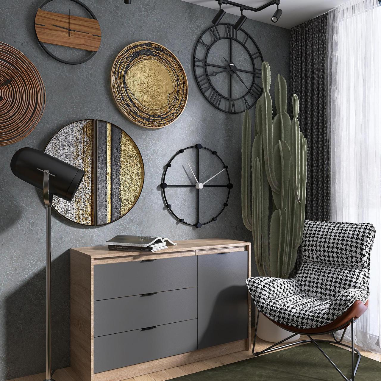 Комод для одягу Еверест Сіті-1150 Дуб сонома/Графітовий (205383)