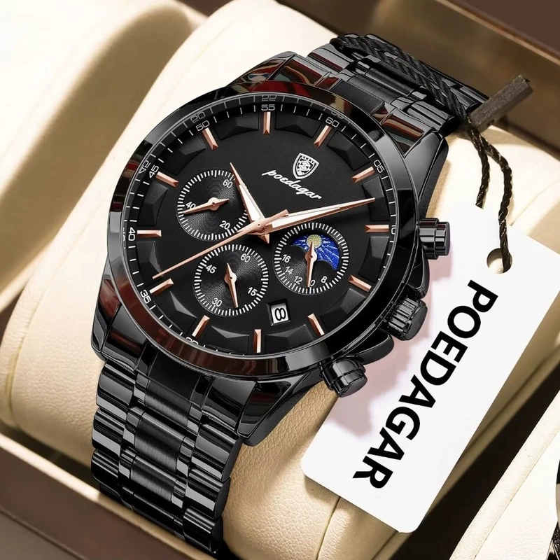 Годинник чоловічий Poedagar West Black