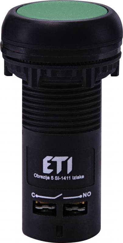 Кнопка керування ETI ECF-11-G 1NO+1NC 22 мм Зелений (4771471)