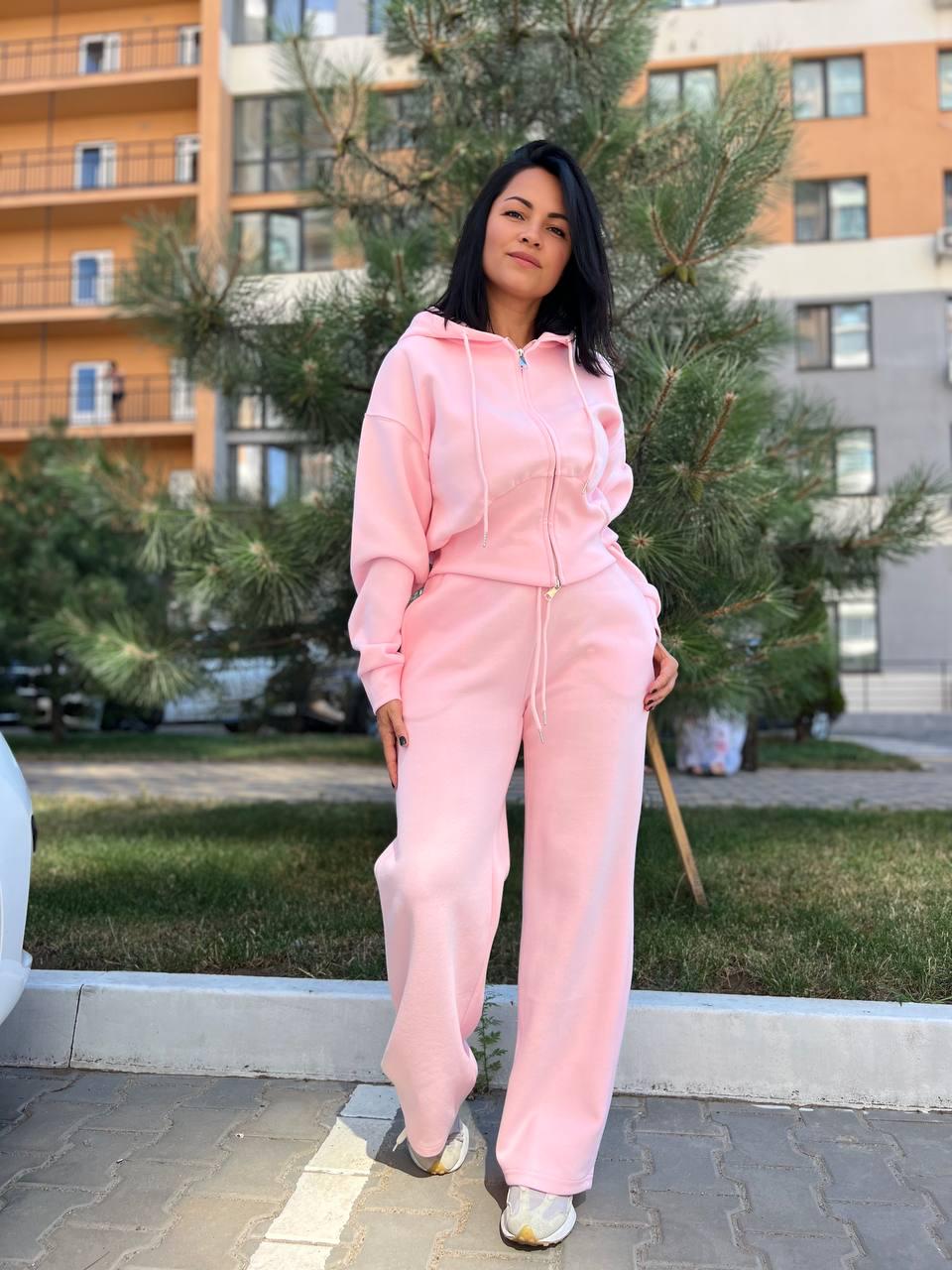 Костюм жіночий JOY ONE 80073 худі з капюшоном та брюки XL Рожевий (2462)