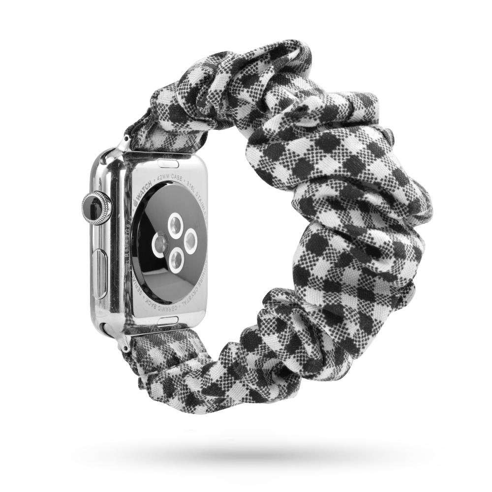 Ремешок для Apple Watch в клетку + резинка для волос 38-40 мм Серый
