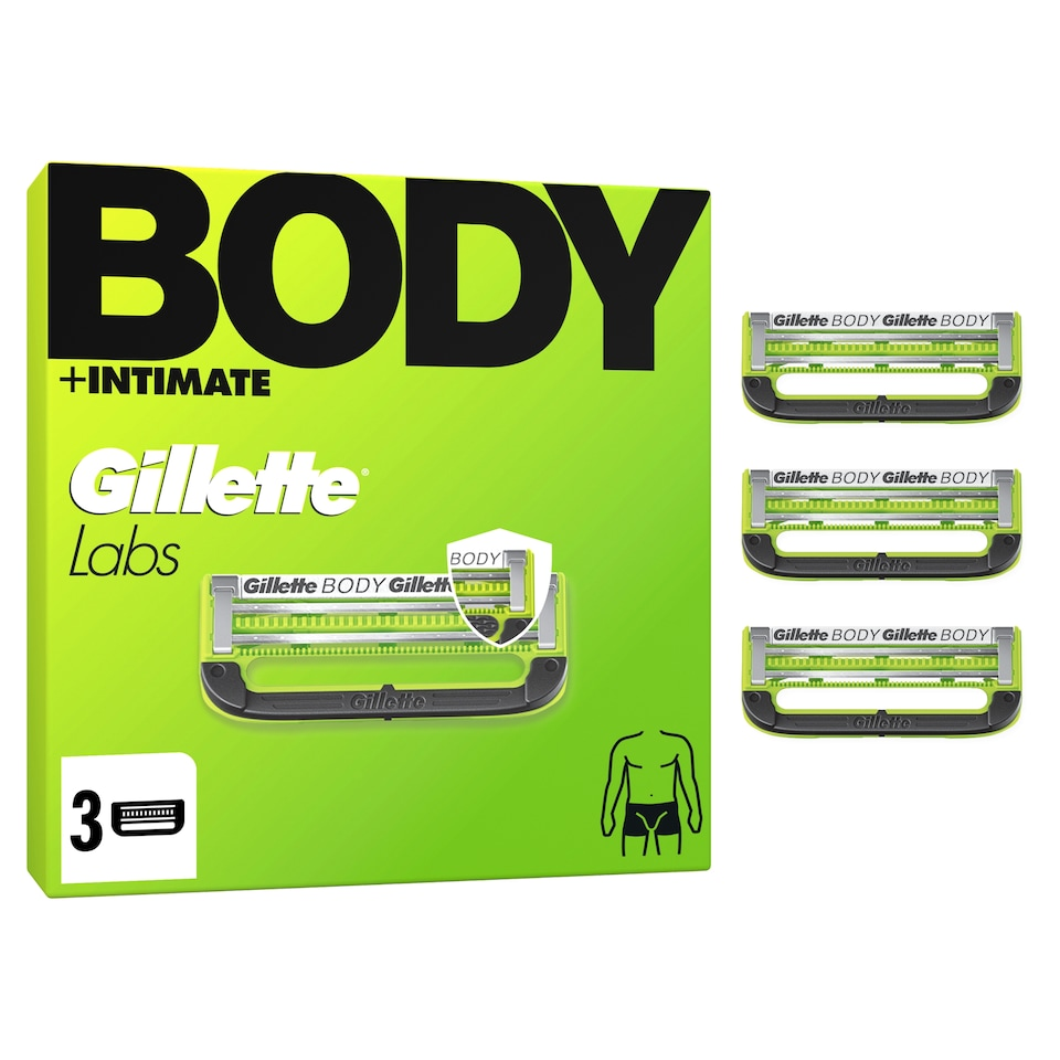 Сменные картриджи для бритья GILLETTE Labs BODY Intimate 3 шт. для интимных зон и тела