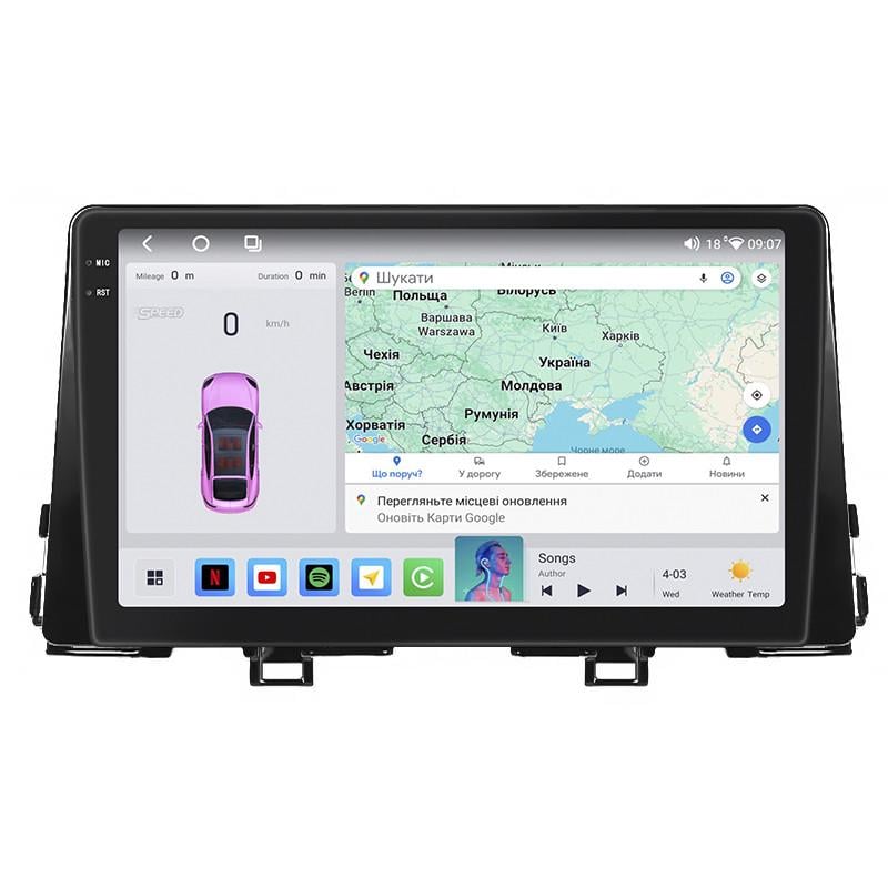 Автомагнитола штатная Lesko для KIA Picanto III 2017-2021 4/64 QLED CarPlay 4G Wi-Fi GPS Prime 9" (22391621)