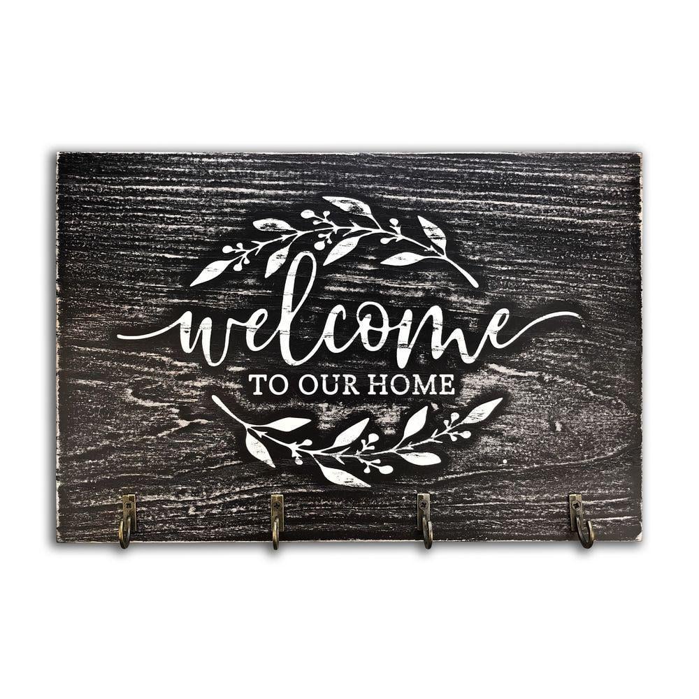 Ключниця Welcome to our home 20х30 см вінтаж Сірий (хркл5001а)