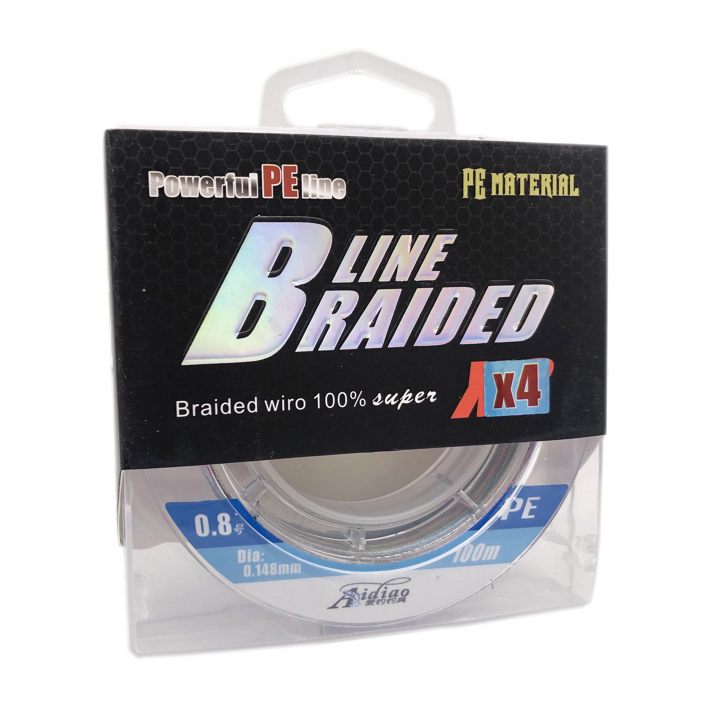 Шнур Aidiao Line Braided PEx4 0.8 100 м 0,148 мм 9 кг Разноцветный (7861)