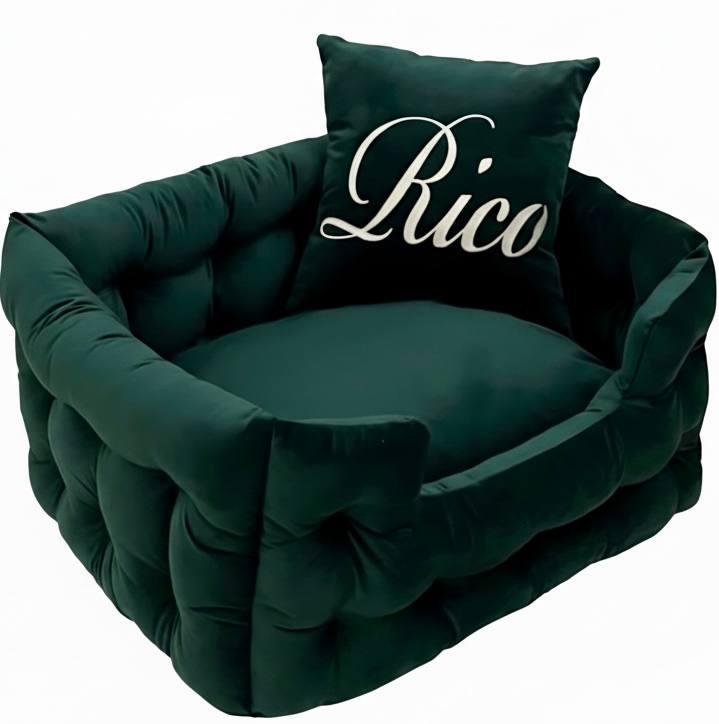 Лежак для собак Doggy Affairs ручной работы ХS 53х43 см Зеленый (545301879)