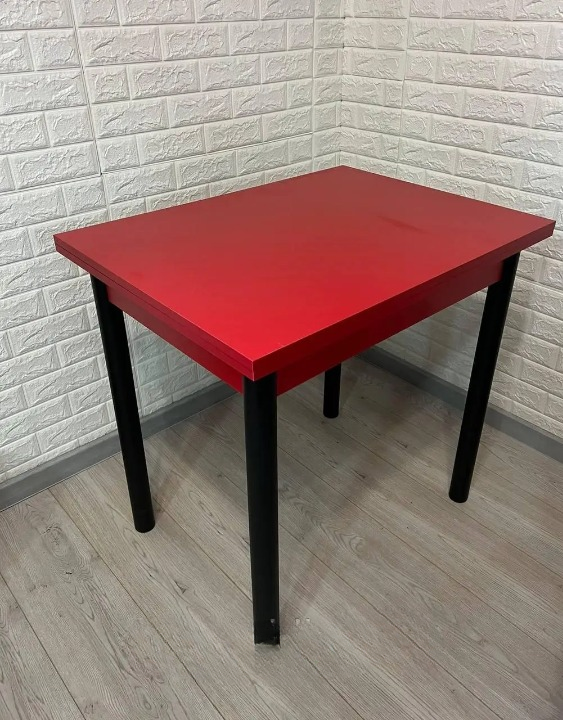 Обідній стіл розкладний Оскар 60х80/80х120х75 см Червоний/Чорний (28374502)