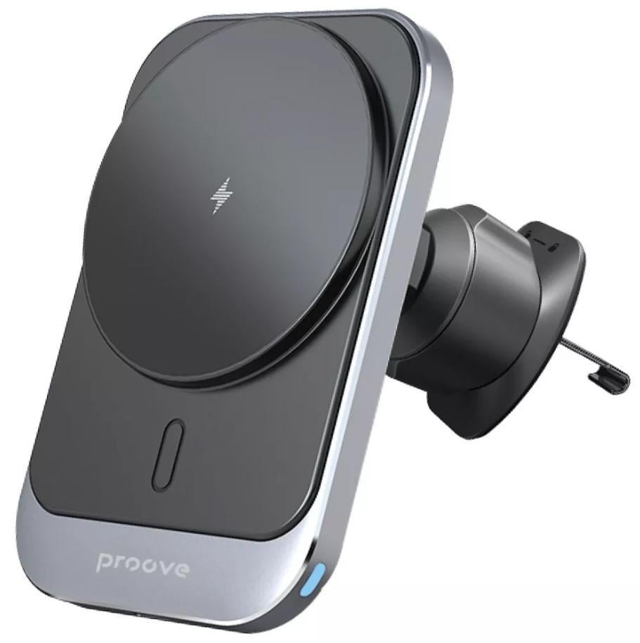 Автодержатель Proove Square Magnetic PRO с беспроводной зарядкой 15W