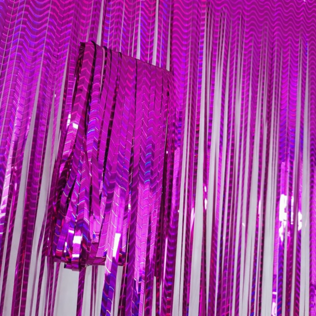 Дощик для фотозони з блискучою голограмою 2x1 м Малиновий (Г6005)