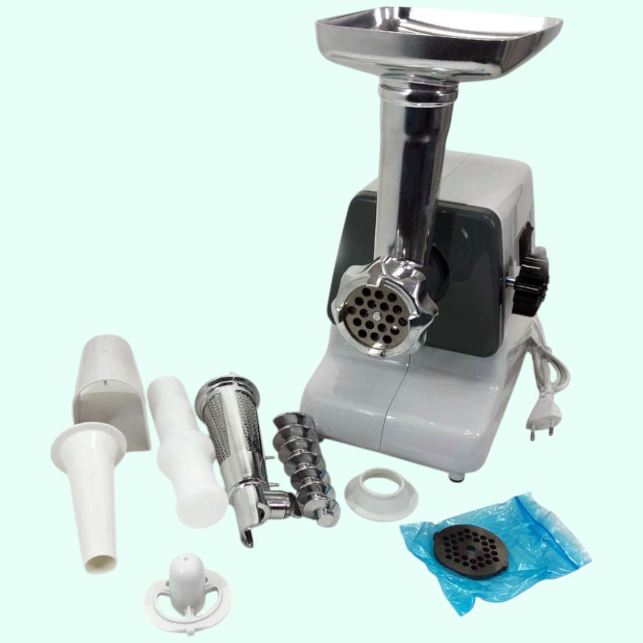 М’ясорубка електрична Crownberg CB-4212 з насадкою для томатів кеббе та реверсом 2500 Вт Білий (є52) - фото 6