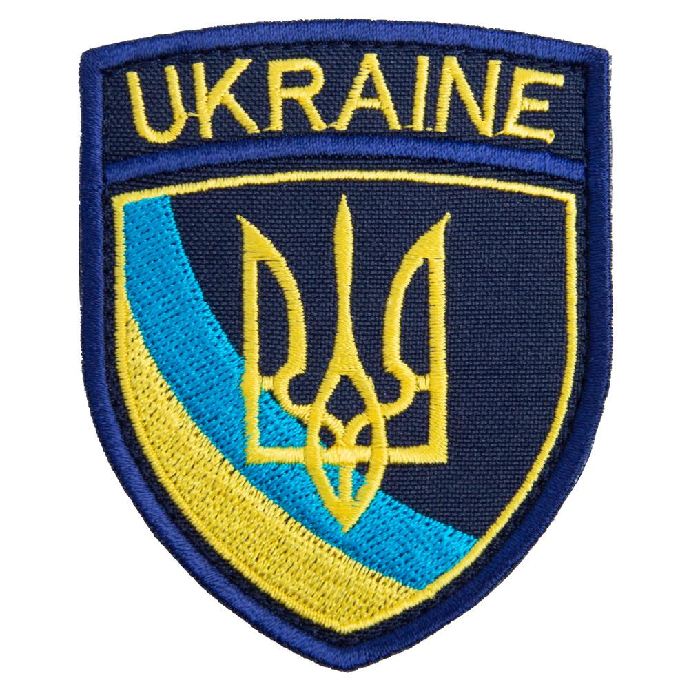 Шеврон на липучці Тризуб України UKRAINE 6,5х8 см (23180)