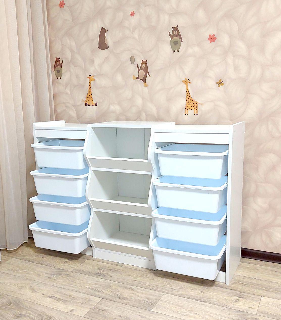 Органайзер для детских игрушек 2в1 с контейнерами и полками - фото 3 Органайзер для детских игрушек 2в1 с контейнерами и полками - фото 3