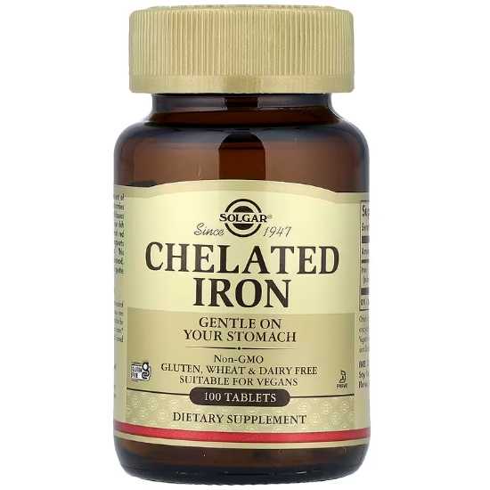 Железо Хелат Solgar Chelated Iron 100 таблеток