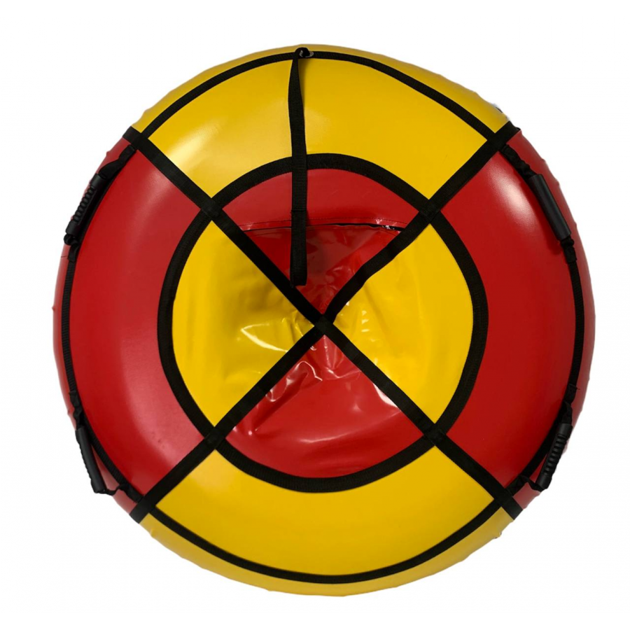 Тюбинг надувной Tent с камерой d 125 см 4 ручки Красно-жёлтый (tb_f5_0002)