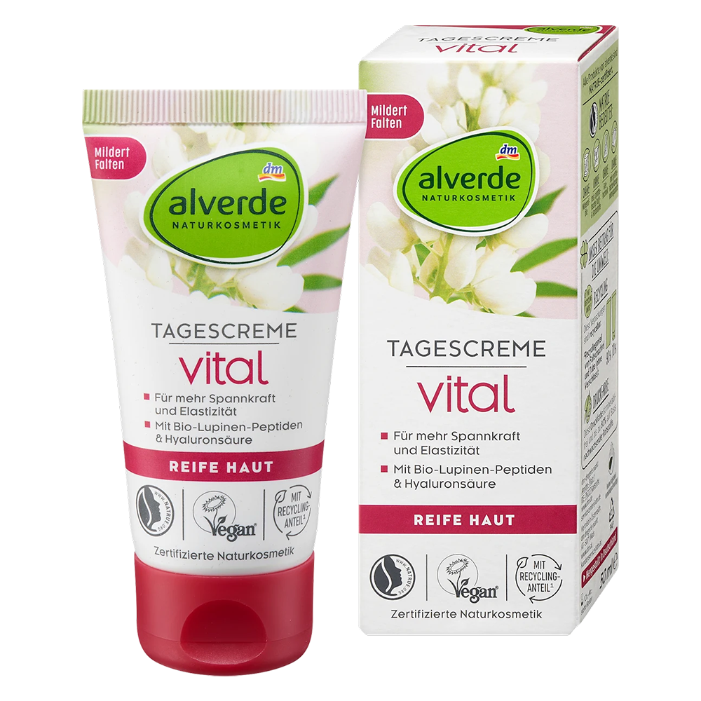 Крем ежедневный витаминный Alverde Naturkosmetik для кожи с органическими пептидами люпина 50 мл (EPI-15102025-171)
