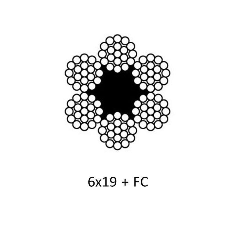 Трос стальной Metalvis DIN 3060 ø 8 мм 6х19+1FC с органической сердцевиной оцинкованный 100 пог.м (91CTR0091CTR00819H) - фото 2