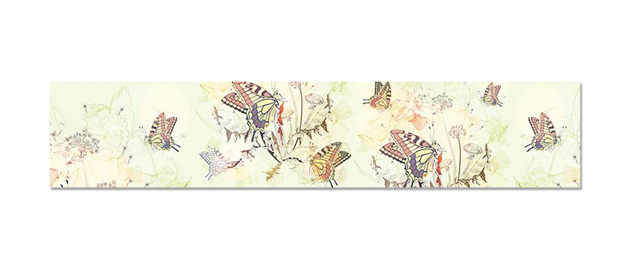 Кухонный фартук Бабочки мотыльки из самоклеющейся виниловой пленки 60х300 см Бежевый