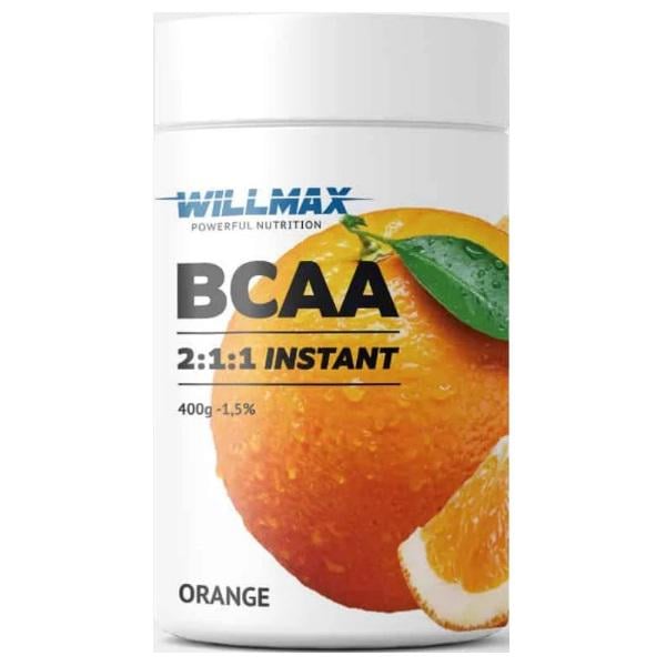 Амінокислота BCAA для спорту Willmax BCAA 2:1:1 400 г 80 порцій Orange (000021883)