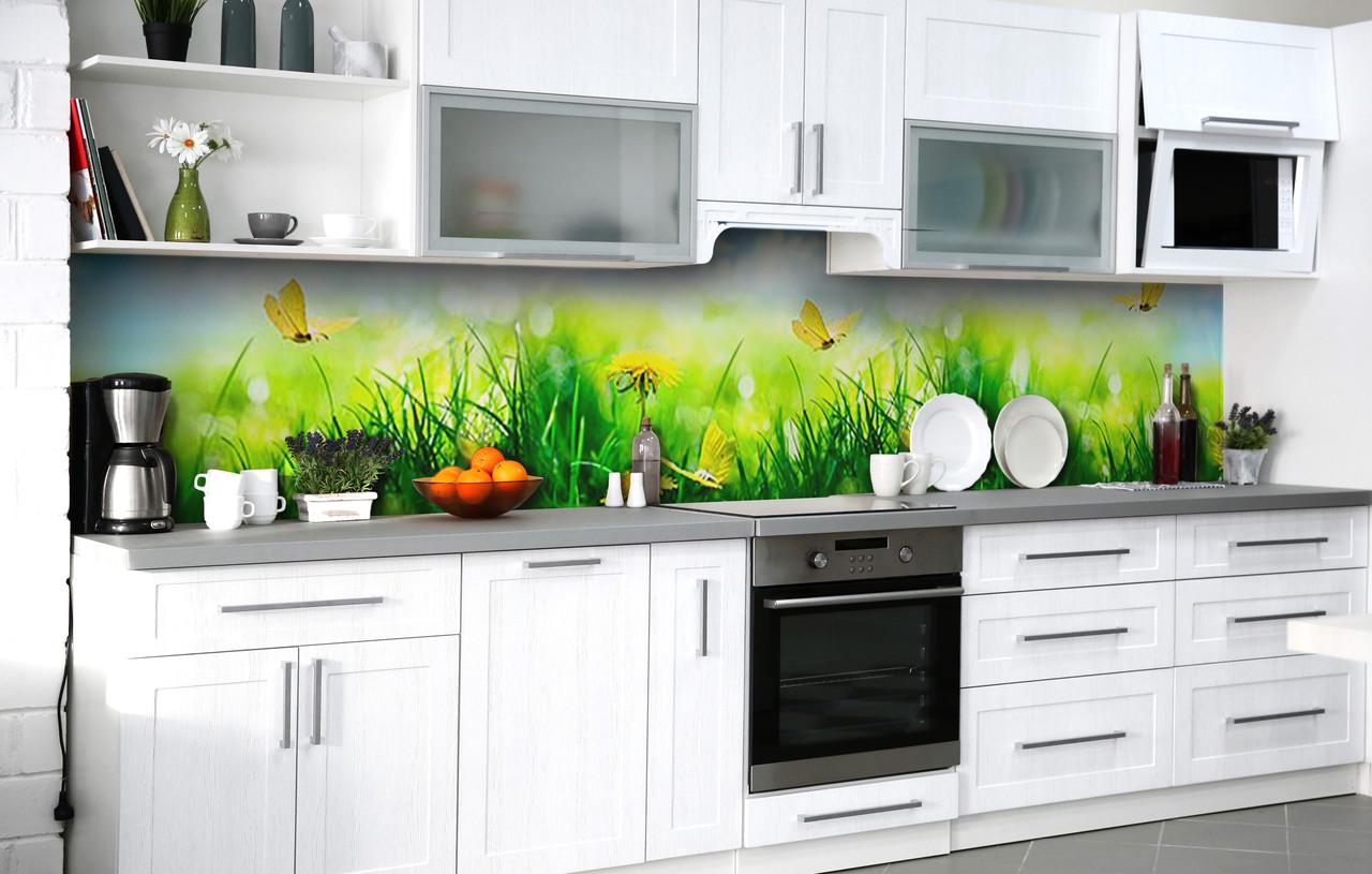 Кухонный фартук Солнечные одуванчики виниловый самоклеющийся 65х250 см