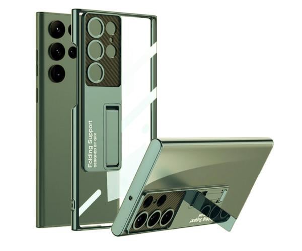 Чехол-накладка GKK Glass Stand для Samsung Galaxy S24 Ultra Зеленый