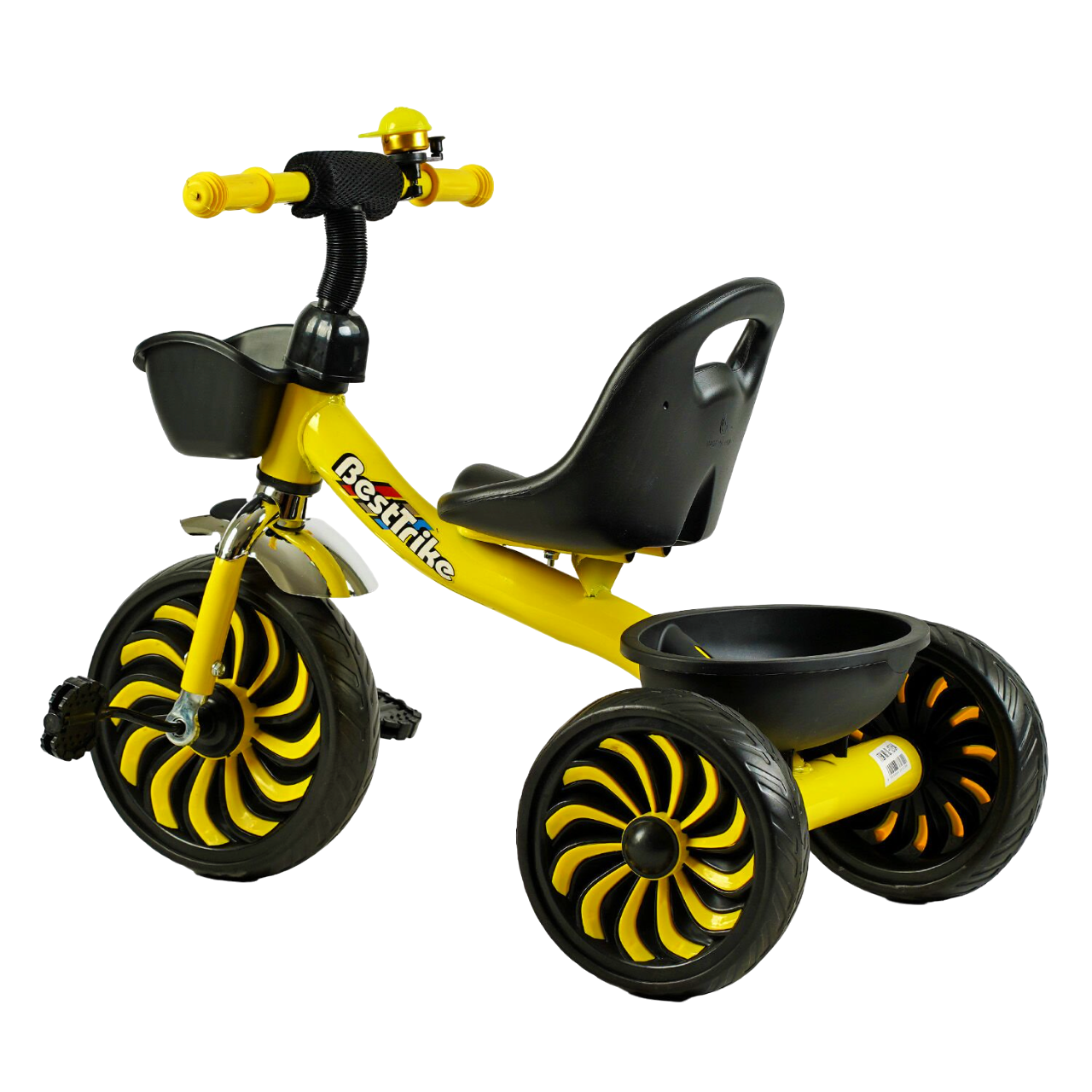 Дитячий велосипед триколісний Best Trike з дзвінком та кошиками Жовтий (SL-12754) - фото 3