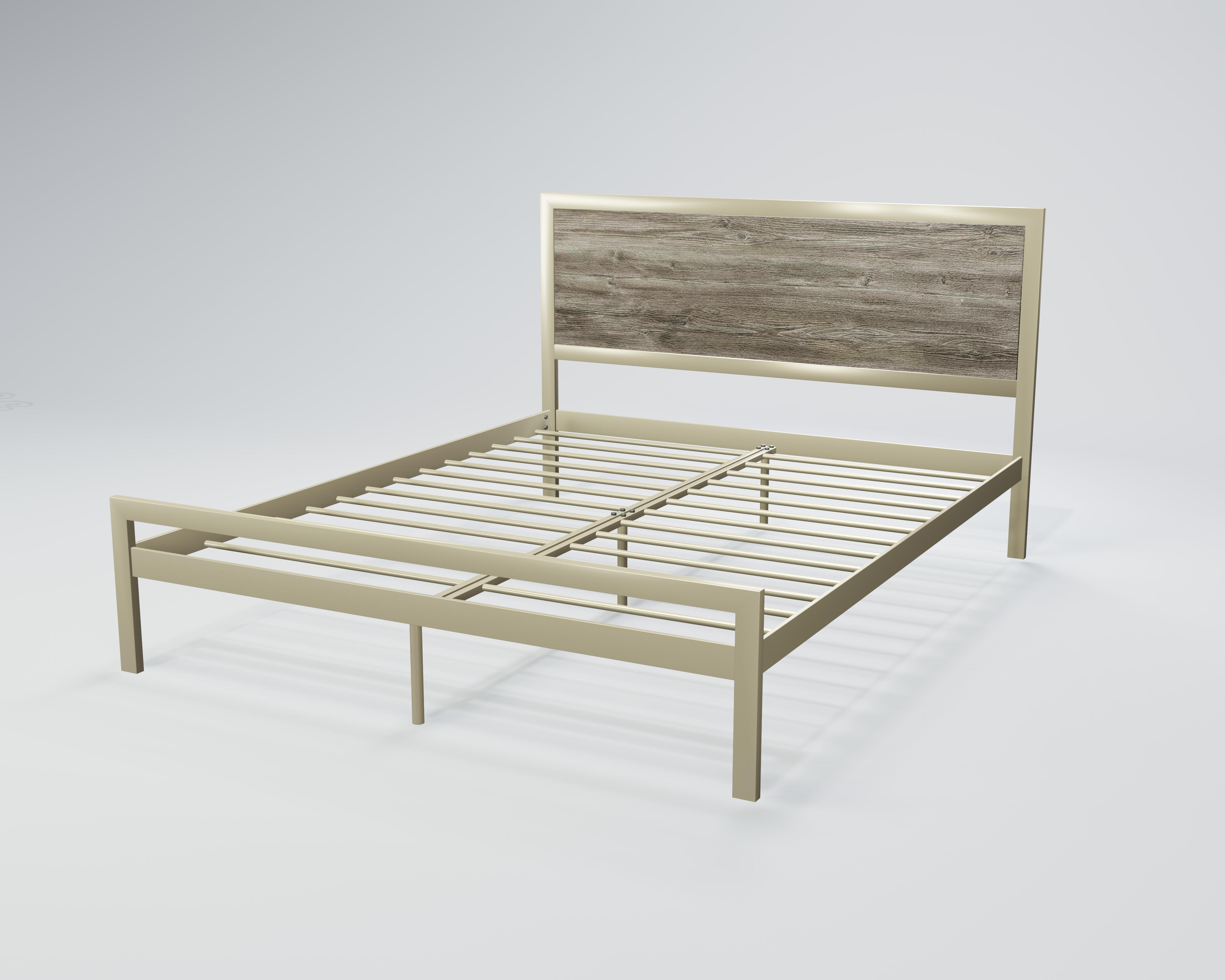 Кровать металлическая Герар 160x200 см Бежевый