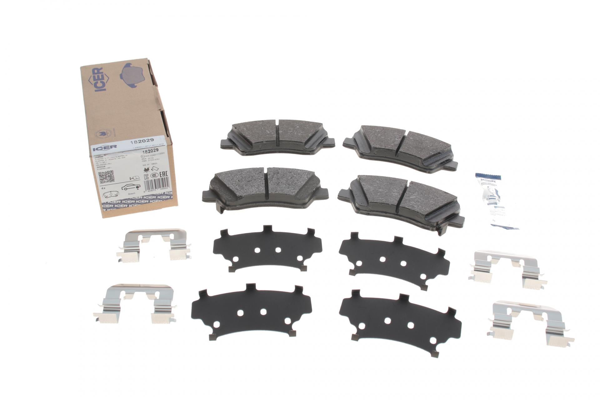 Колодки гальмівні передні ICER Hyundai Elantra/ i30/Veloster 11-/Kia Cee'd/Cerato 12-/Soul 09- (182029 ICER)