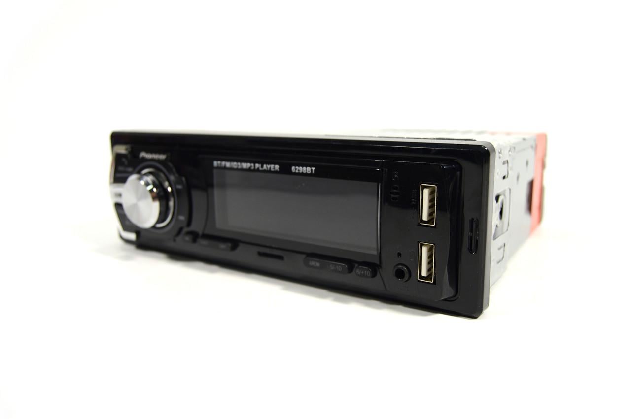 Автомагнитола 1DIN MP3 6298BT с двумя USB портами и Bluetooth
