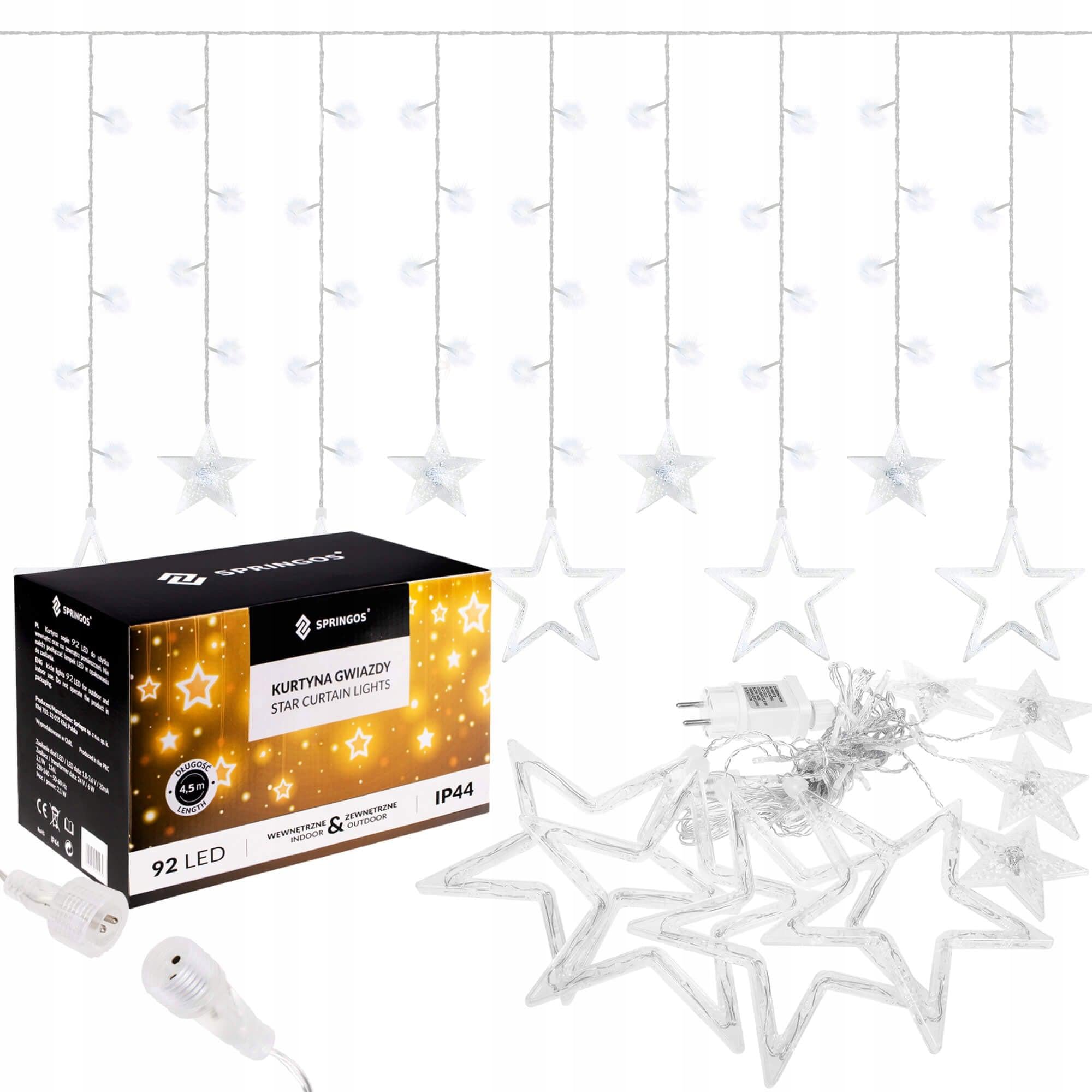 Гирлянда-бахрома Springos уличная 2 м 92 LED Cold White (CL4009)