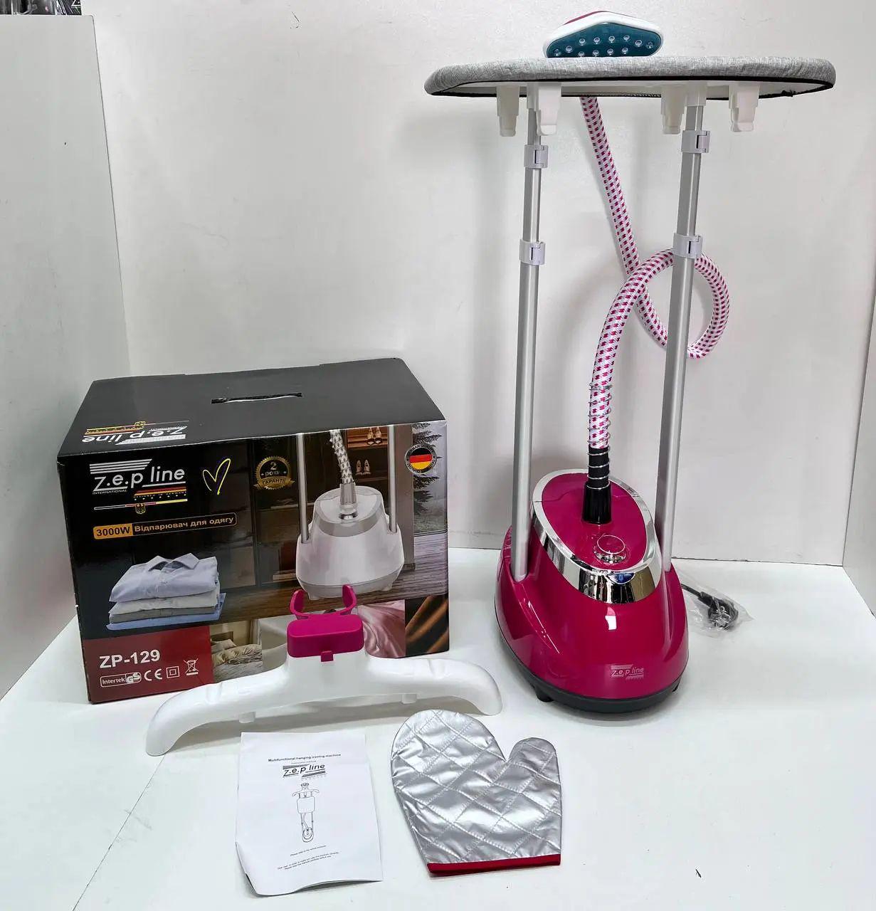 Отпариватель со стойкой Zepline ZP-129 3 л 3000W с регулируемой телескопической штангой Красный (opt-103383)