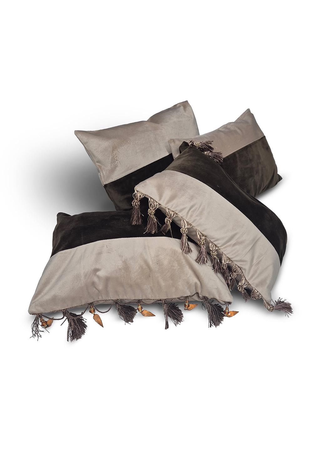 Комплект декоративних подушок Firanka Simple атлас 55х28 см 2 шт. Сливовий (п_0860)