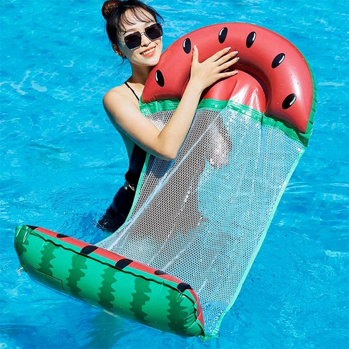 Матрац для плавання надувний з сіткою та підголовником 137x70 см