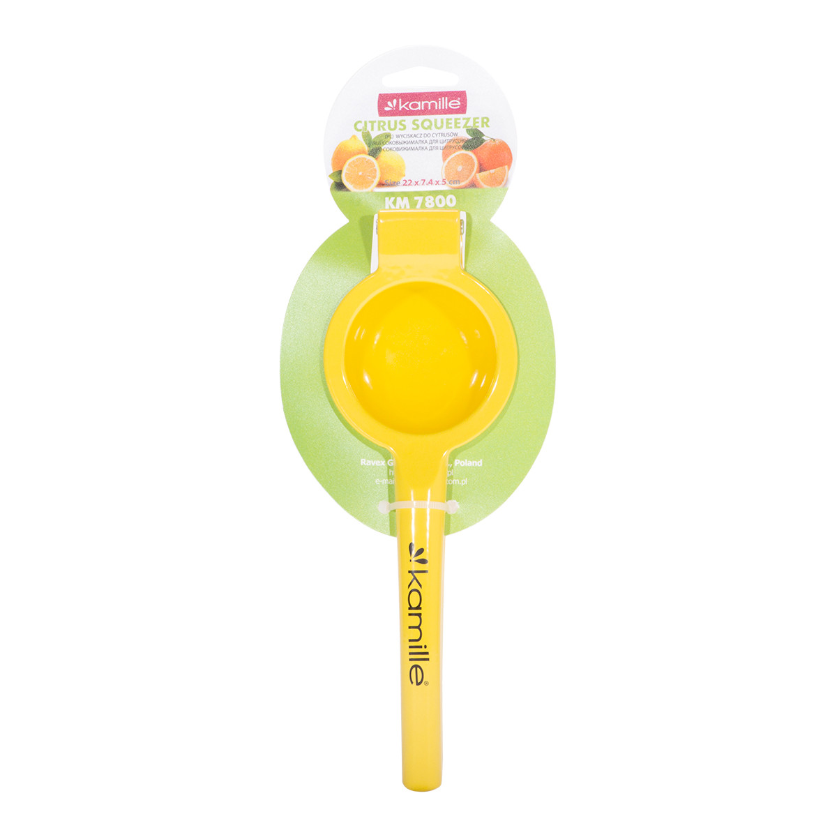 Пресс для лимона Kamille Желтый ручной 22х7,4х5см. из алюминия KM-7800