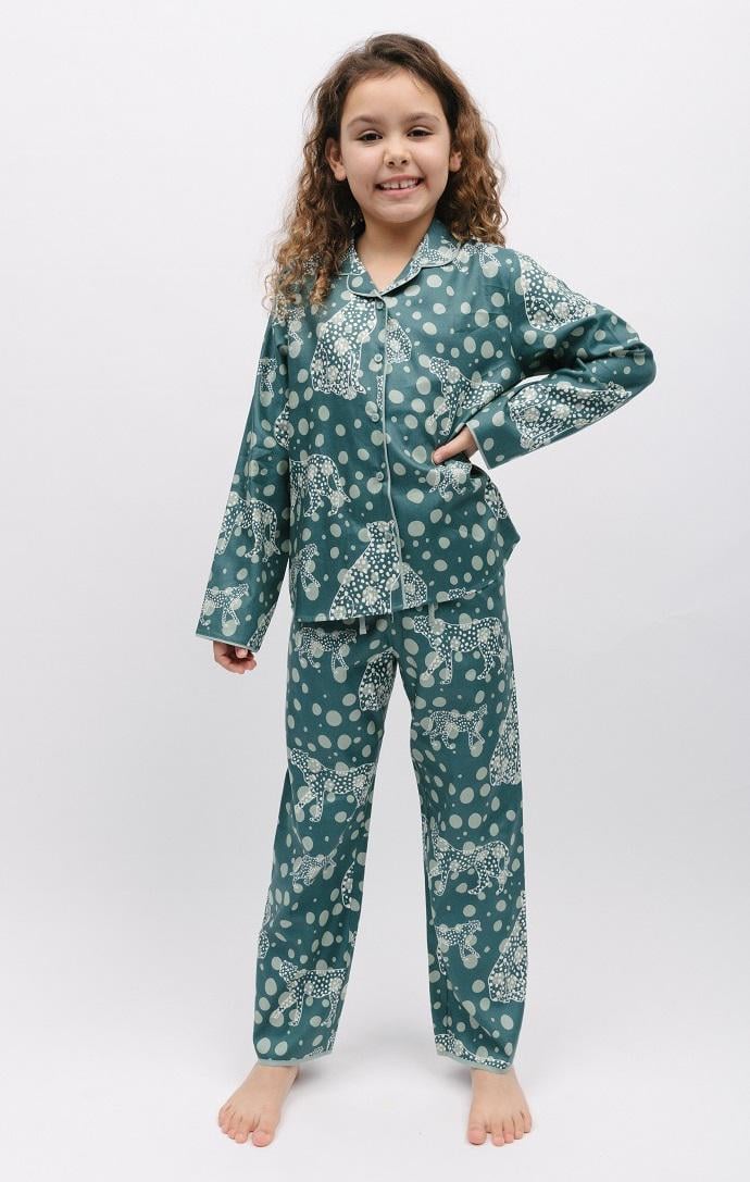 Пижама для девочки CYBERJAMMIES Hannah 7015 6-7 лет 122 см с принтом леопарда Зеленый (505187747306)