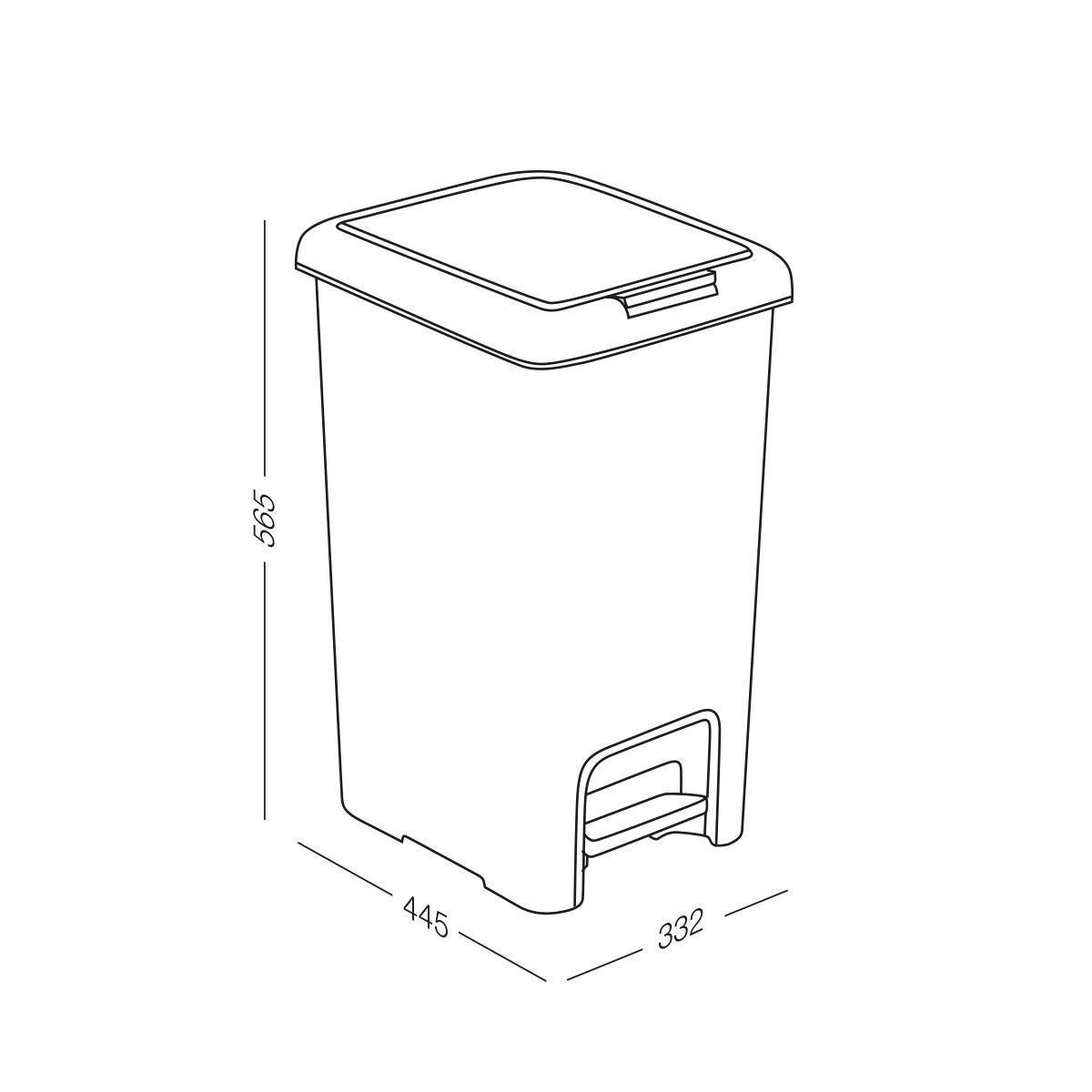 Відро для сміття MVM BIN-01 з кришкою і педаллю 45 л Антрацит (BIN-01 45L ANTHRACITE) - фото 3