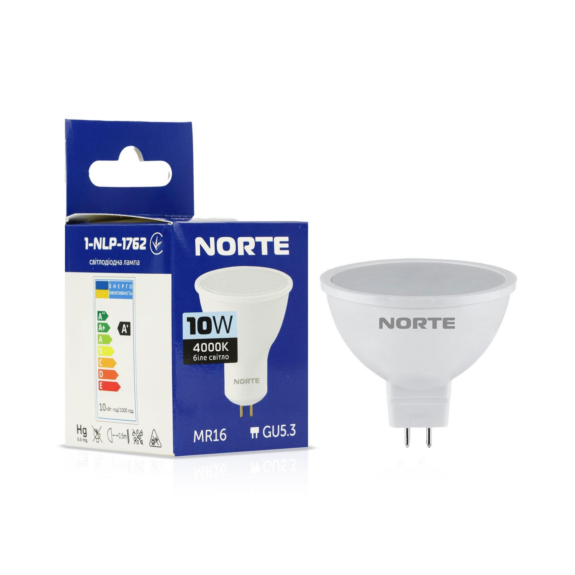 Світлодіодна лампа NORTE 10W MR16 GU5.3 4000K Світлодіодна лампа NORTE 10W MR16 GU5.3 4000K