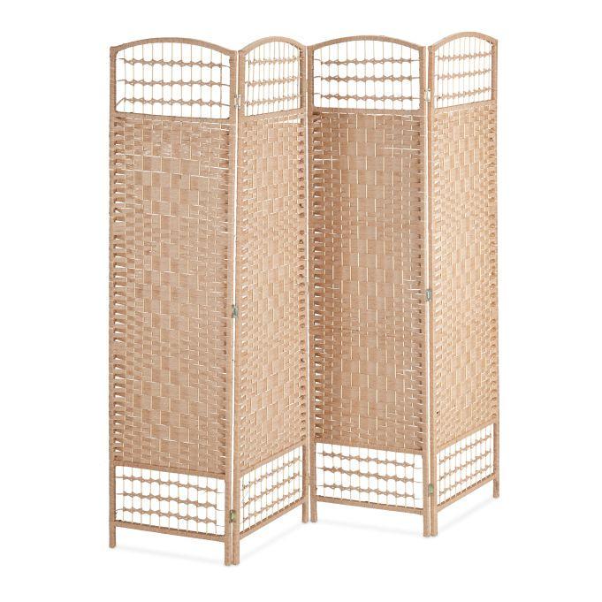 Стена складная из 4 частей в плетеном стиле декоративная для зонирования