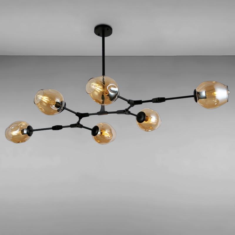 Люстра-молекула подвесная Light House LS-15181-6 Черный (10406)