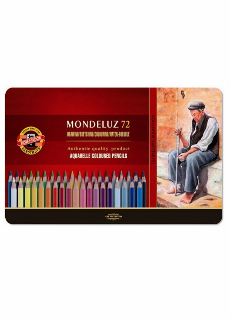 Карандаши цветные акварельные Koh-I-Noor 372707 MONDELUZ металическая коробка 72 шт. (8593539066675)