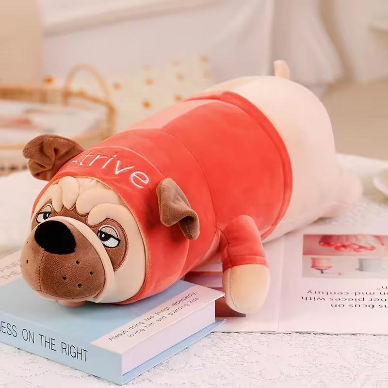 М'яка іграшка собачка Мопс 90 см Бордовий (TO-218)