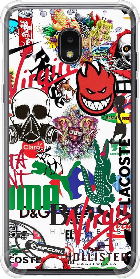 Чехол на Samsung Galaxy J7 2018 Many different logos (4022sp-1502-42517)