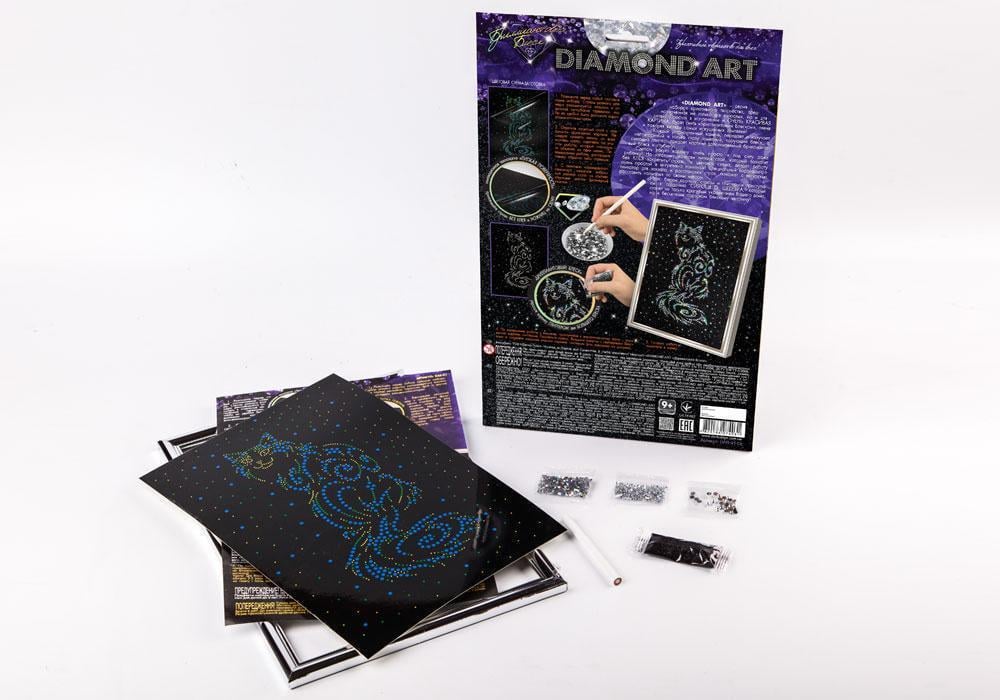 Алмазная вышивка Diamond art Сказочный кот частичная выкладка 5D 32,5х23,5 см (DAR-03) - фото 2