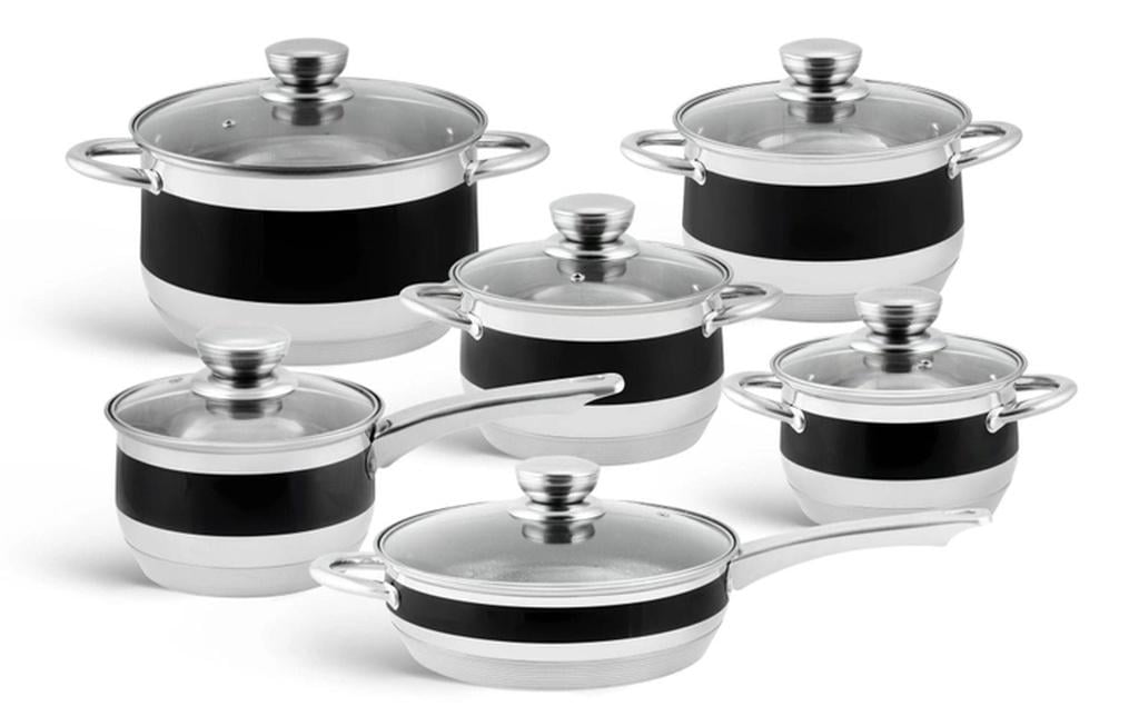 Набор посуды с крышками Edenberg EB-9980 из нержавеющей стали 12 пр. (57-46-EB-9980)