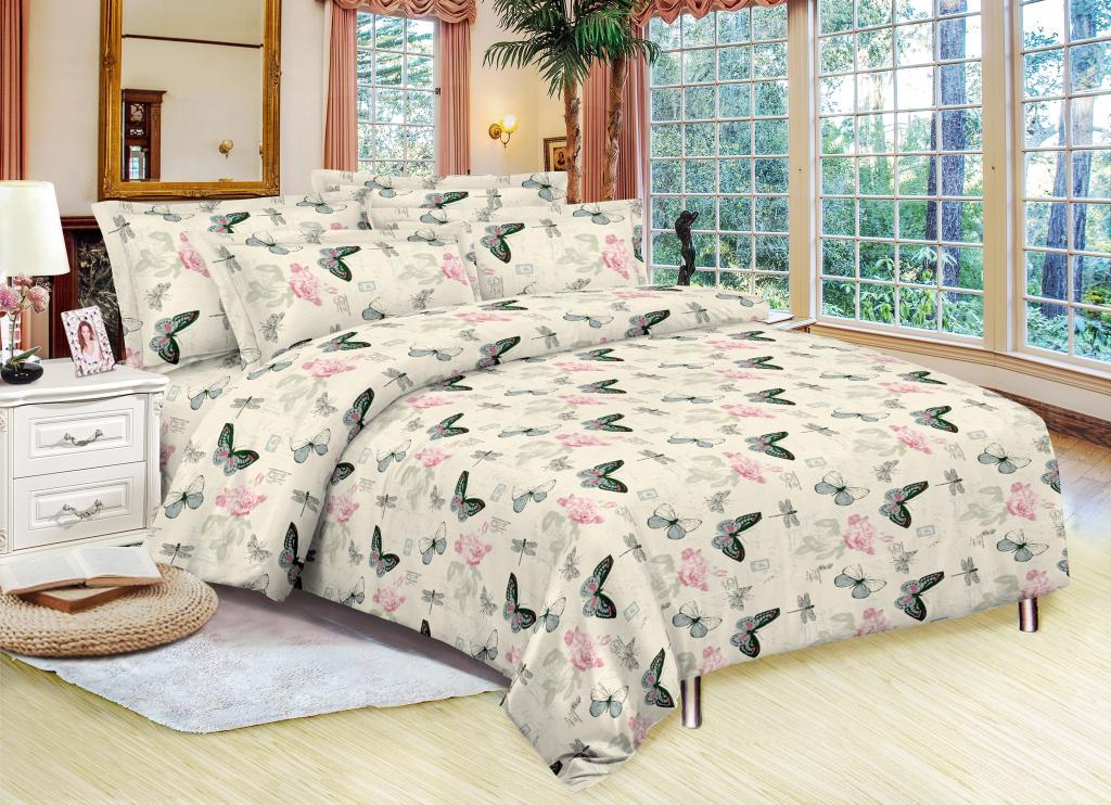 Комплект постельного белья Zastelli 1620 Бабочки жатка евро 200х220 см Разноцветный (13578)
