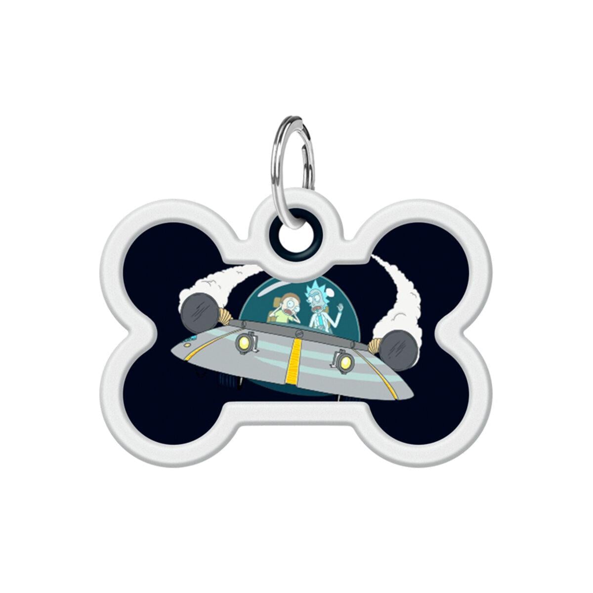 Адресник для собак/кошек металлический WAUDOG Smart ID Рик и Морти 1 косточка с QR паспортом 40 х 28 мм (231-0280 Col)