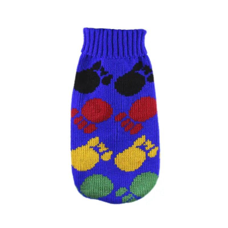 Свитер для собак Taotaopets 357704 Лапки Blue M одежда животным