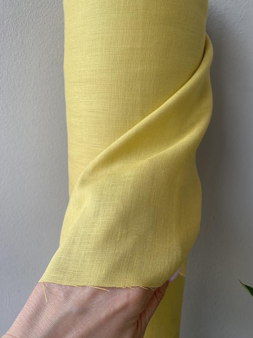 Тканина сорочково-платтєва LINEN PLUS 100% льон 143 см 127/284 Салатовий з жовтим відтінком - фото 4 Тканина сорочково-платтєва LINEN PLUS 100% льон 143 см 127/284 Салатовий з жовтим відтінком - фото 4