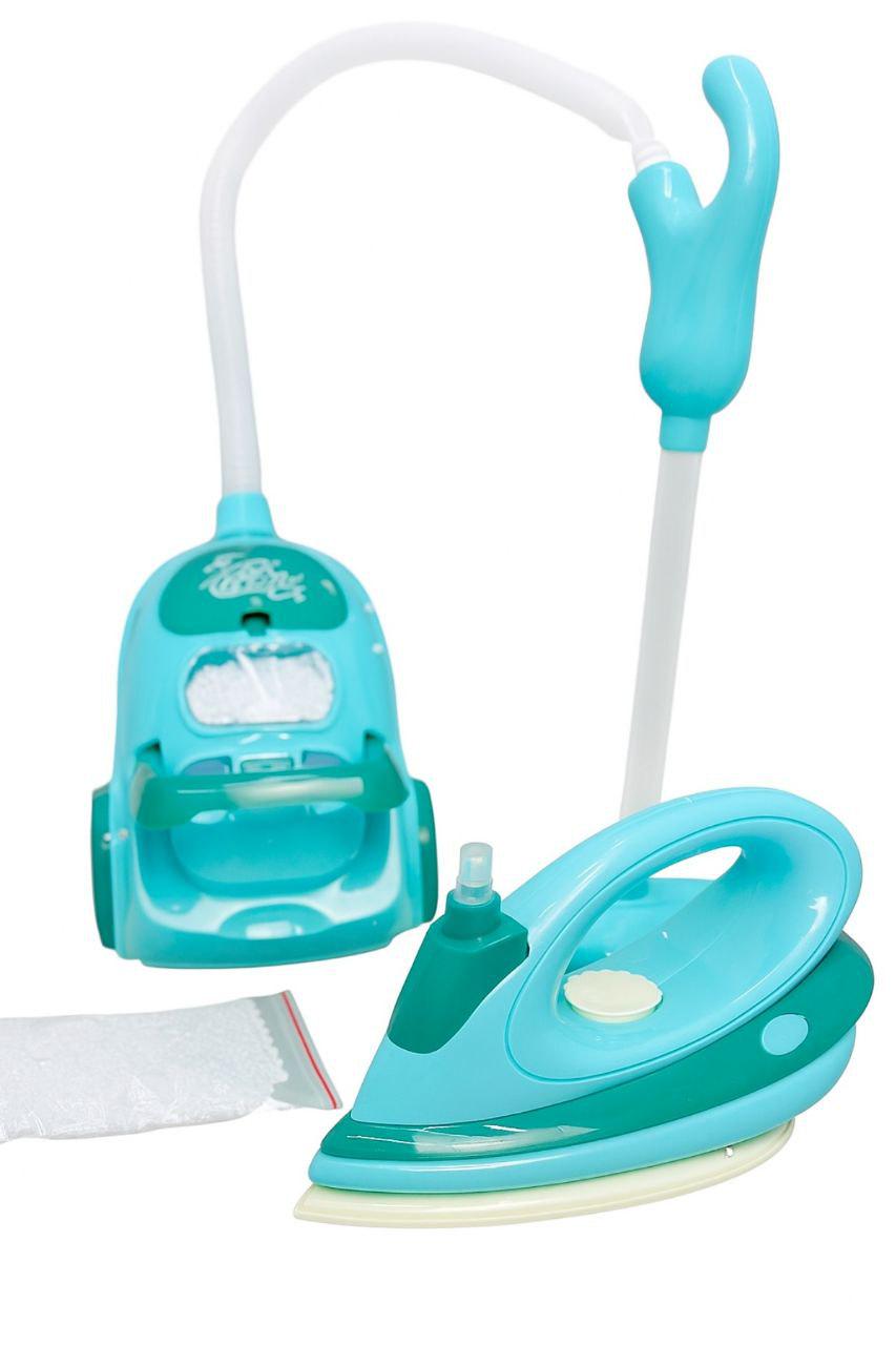 Набір побутової техніки для дітей праска і пилосос Блакитний (2316)