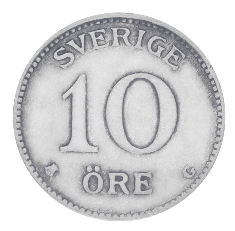 Коллекционная монета Швеция 10 эре 1929 серебро F-VF 1,45 г (М19898)