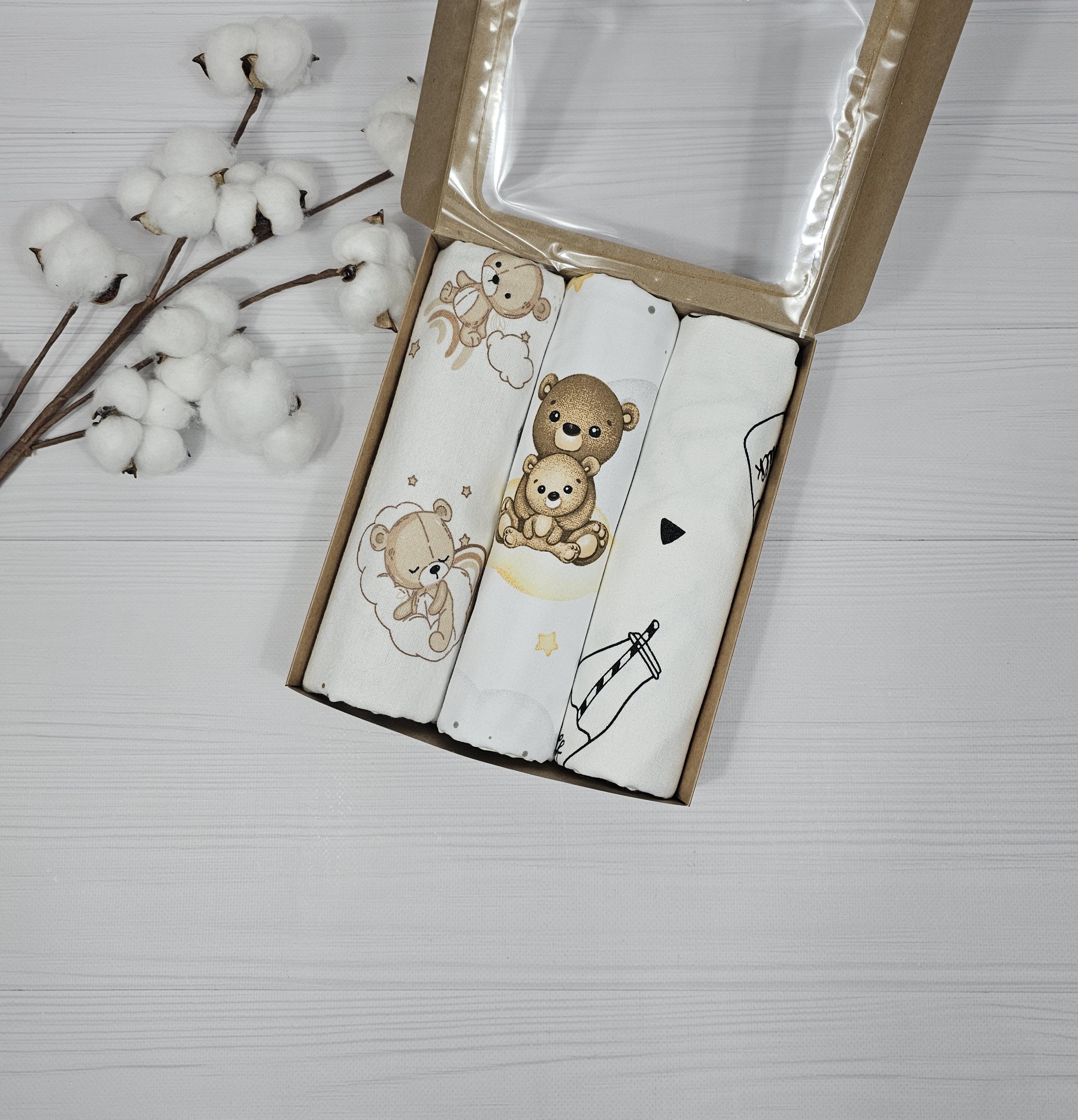 Набор пеленок детских a.l.babybox Лунные Пушистики2 50х80/100х80 см 3 шт. (30464635)